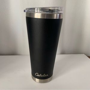 Cabelas Polar Cap Tumbler With Bottle Opener. Black Stainless Double Wall 30oz